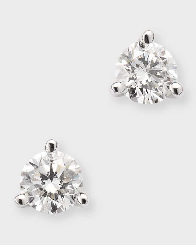 18K White Gold Martini Diamond Stud Earrings, 0.48tcw