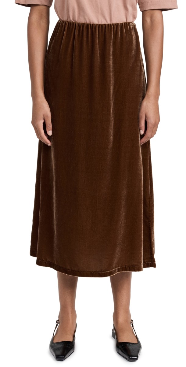 By Malene Birger Boshan Velvet Skirt Bison