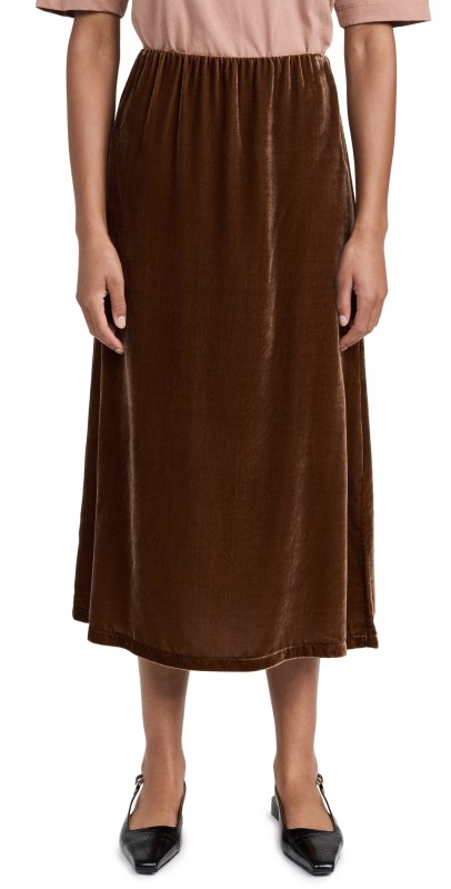 By Malene Birger Boshan Velvet Skirt Bison