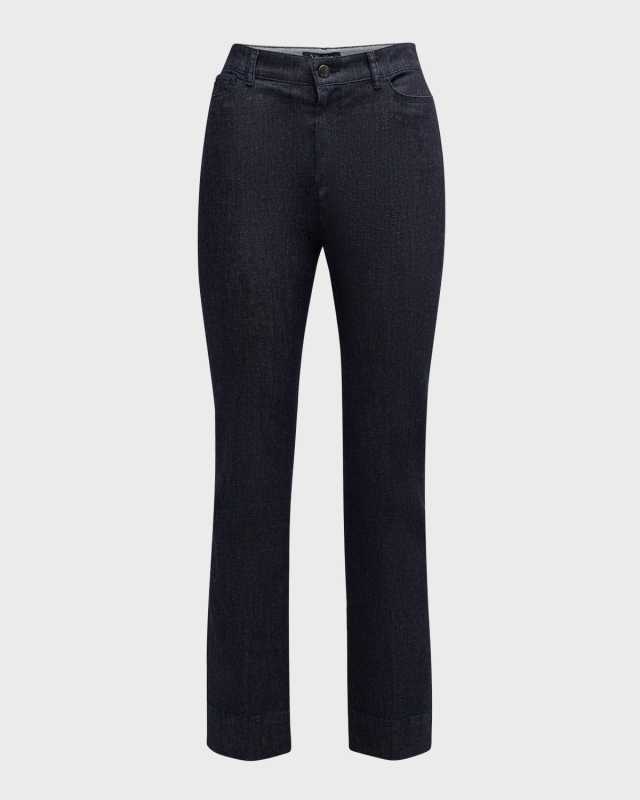 Nicola High-Rise Straight-Leg Ankle Jeans