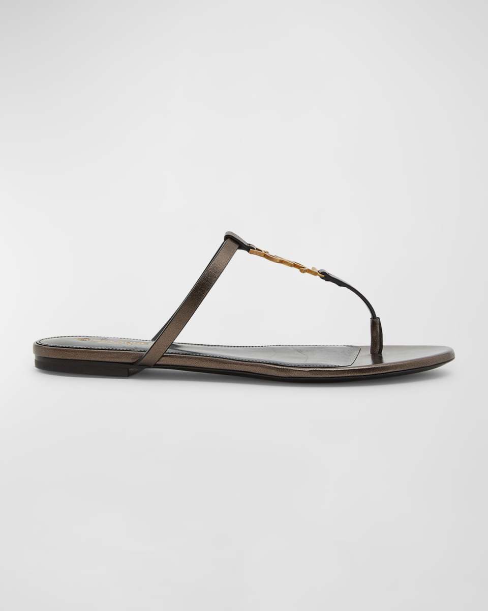 Cassandra Leather YSL Thong Sandals