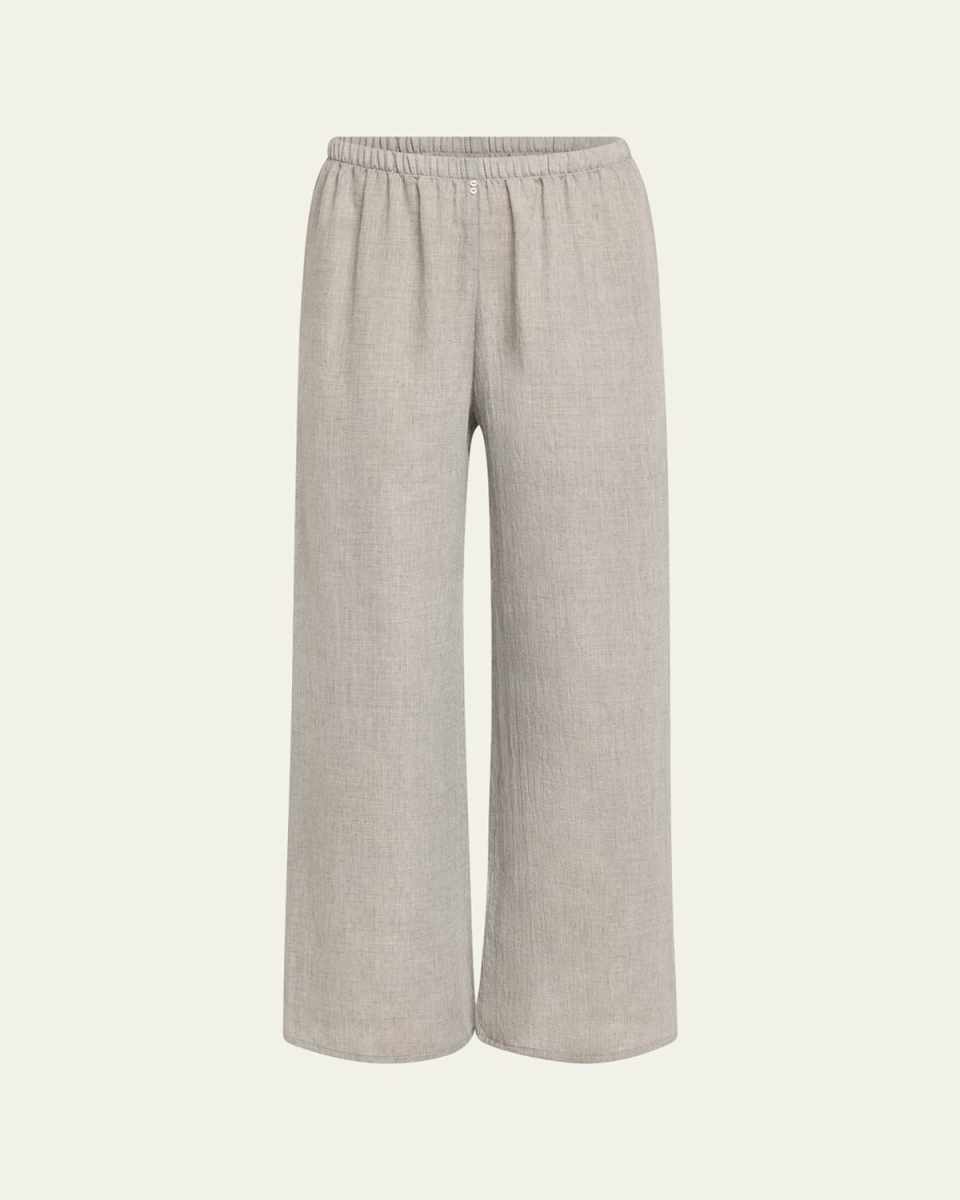 Cavani Wide-Leg Crepe Gauze Lounge Pants