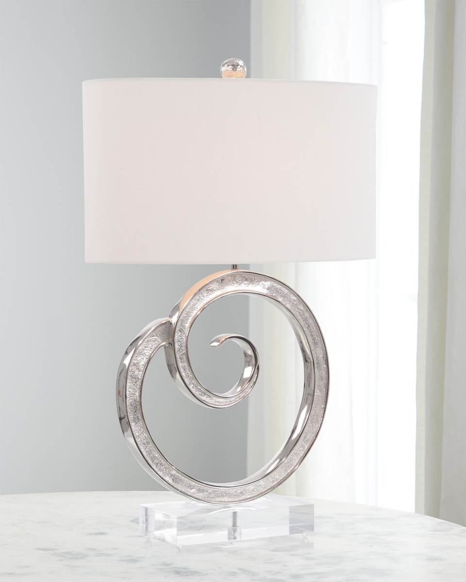 Spiral Nickel Table Lamp
