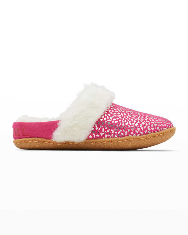 Kid's Nakiska II Metallic Suede Slippers w/ Faux-Fur