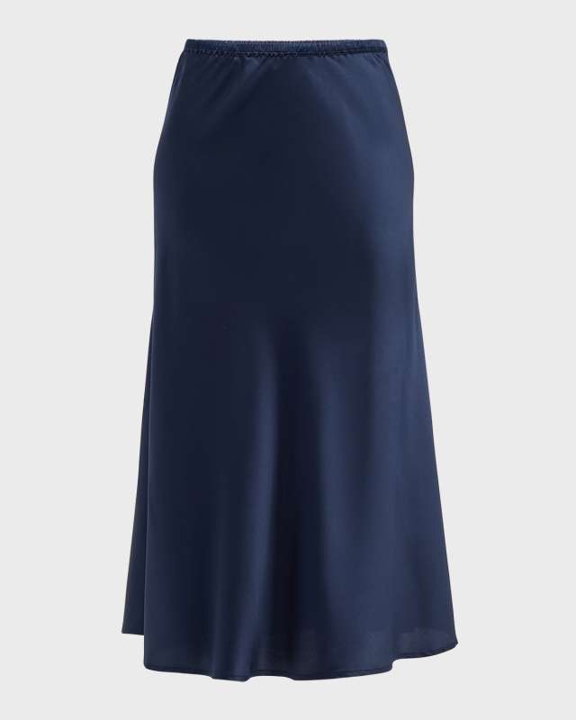 Ady Bias-Cut Silk Twill Midi Skirt