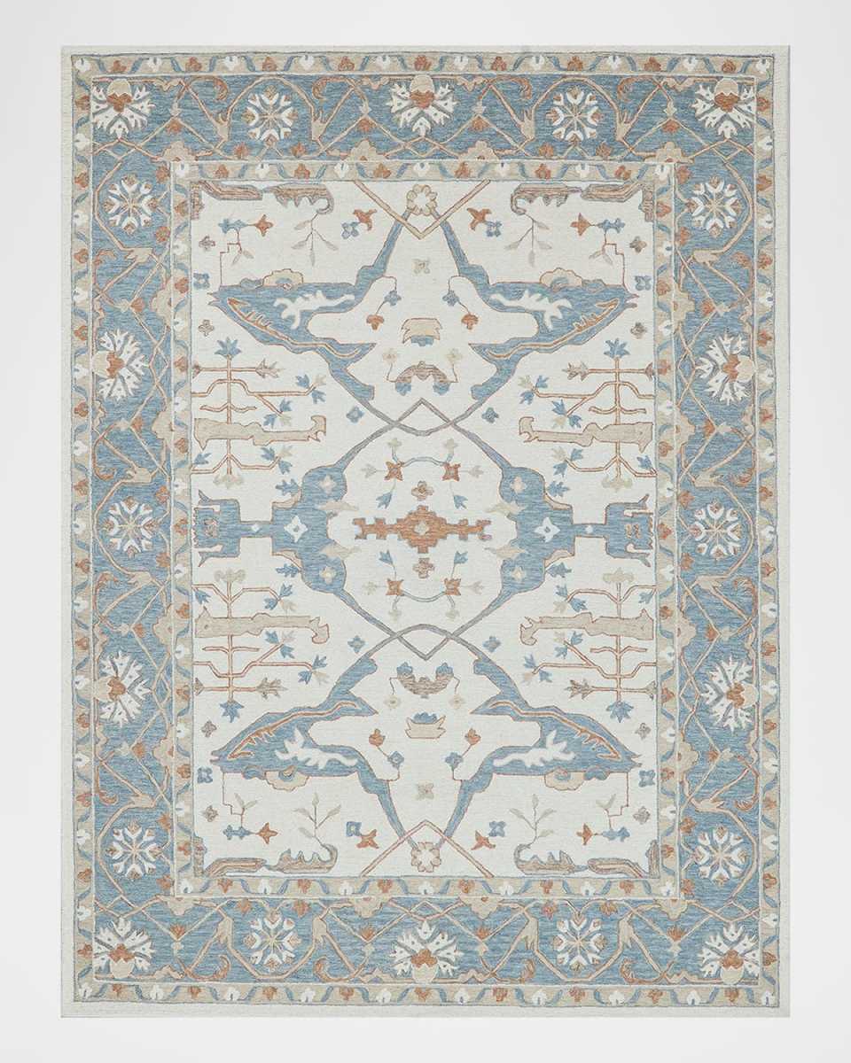 Claremont Hand-Tufted Light Blue Oushak Rug, 8' x 10'