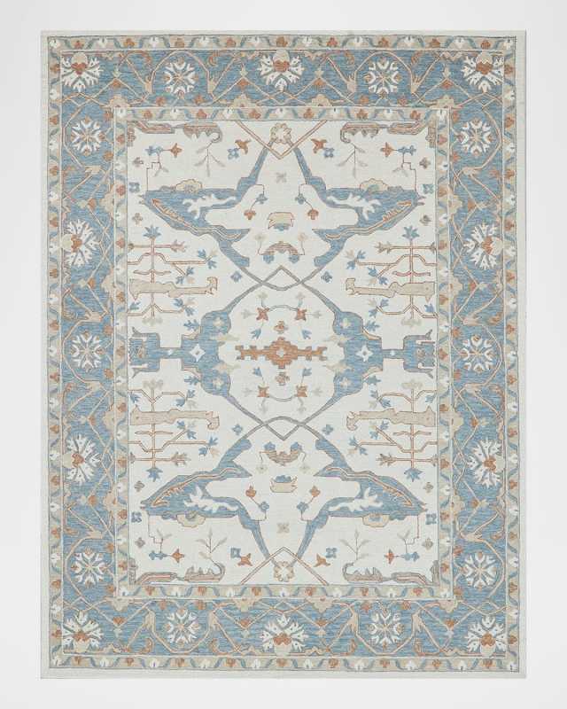 Claremont Hand-Tufted Light Blue Oushak Rug, 8' x 10'