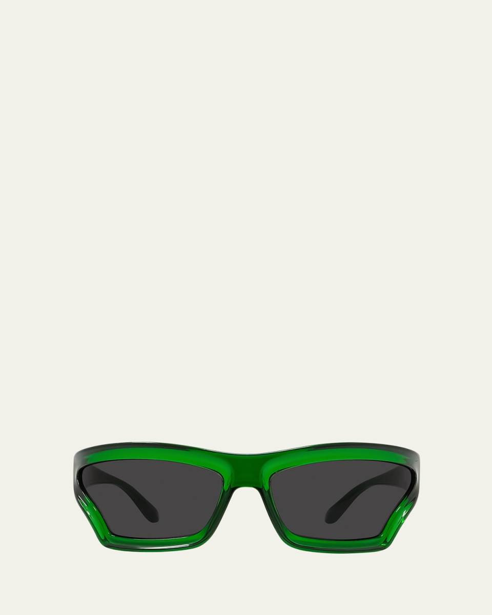 Geometric Injected Plastic Wrap Sunglasses