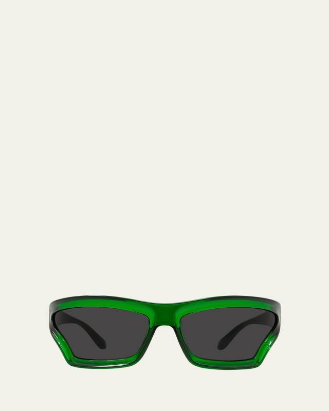 Geometric Injected Plastic Wrap Sunglasses
