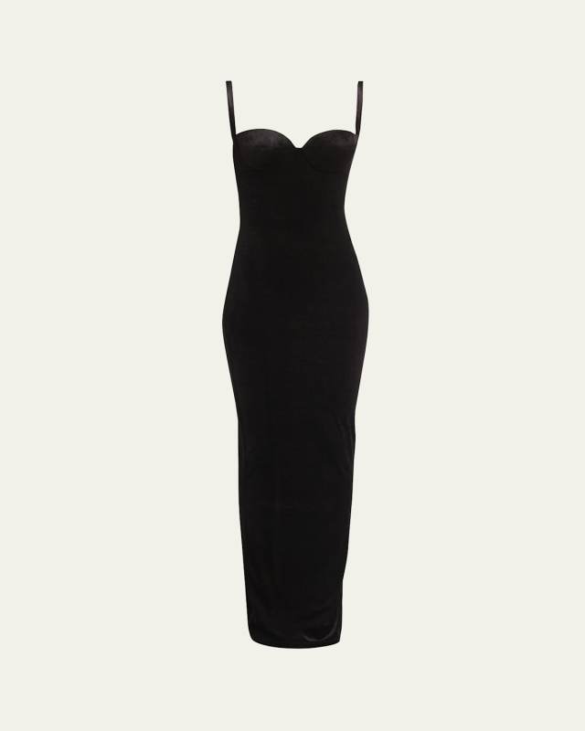 Velvet Backless Column Gown