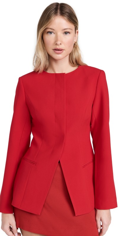 ALIGNE Daphne Long Waisted Blazer Red