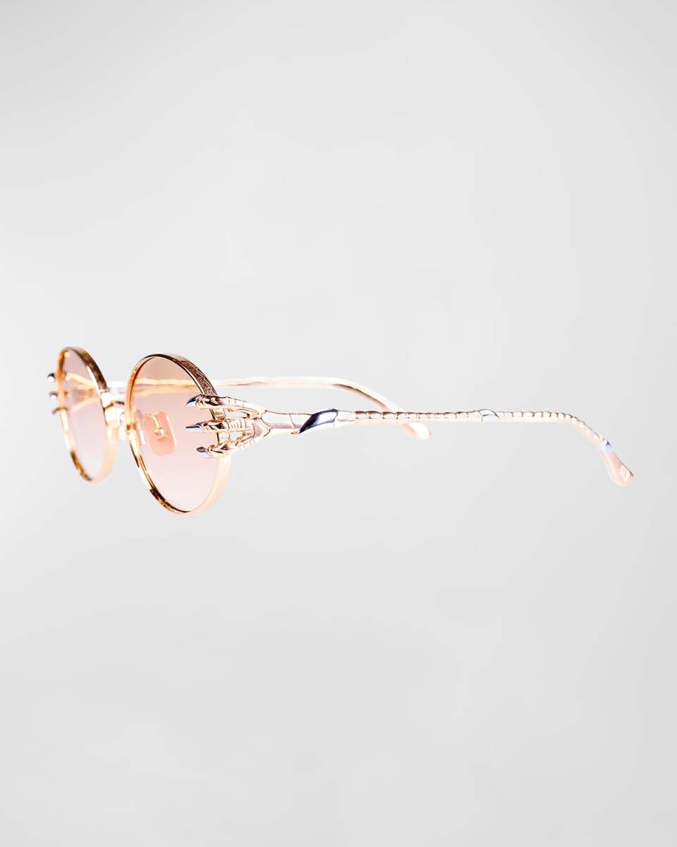 Claw Aventure Rose Gold Titanium Oval Sunglasses