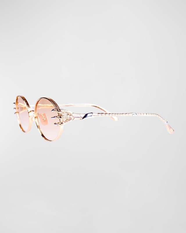 Claw Aventure Rose Gold Titanium Oval Sunglasses