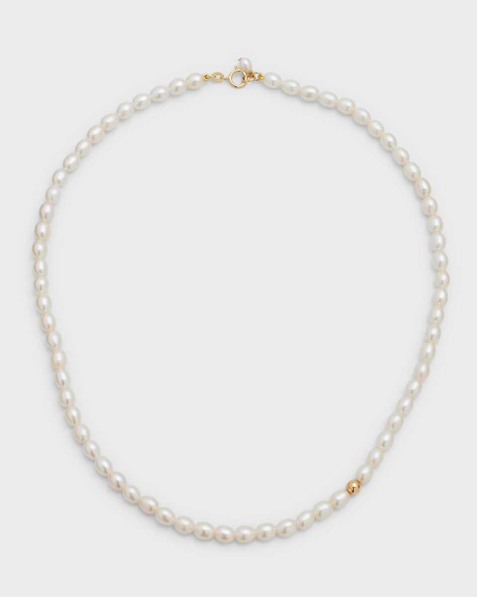 14K Recycled Yellow Gold Keshi Pearl Necklace