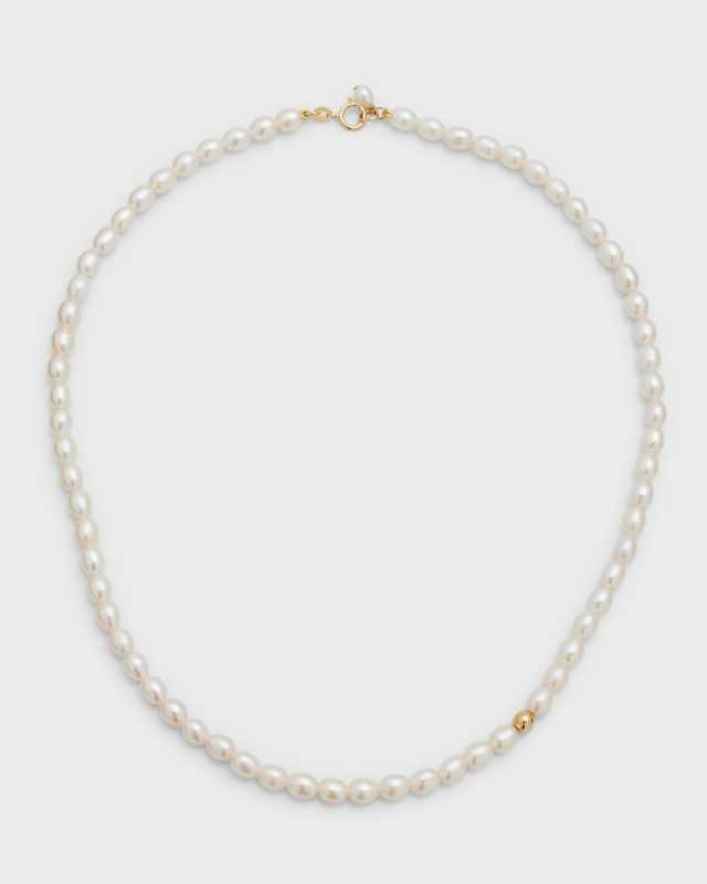 14K Recycled Yellow Gold Keshi Pearl Necklace