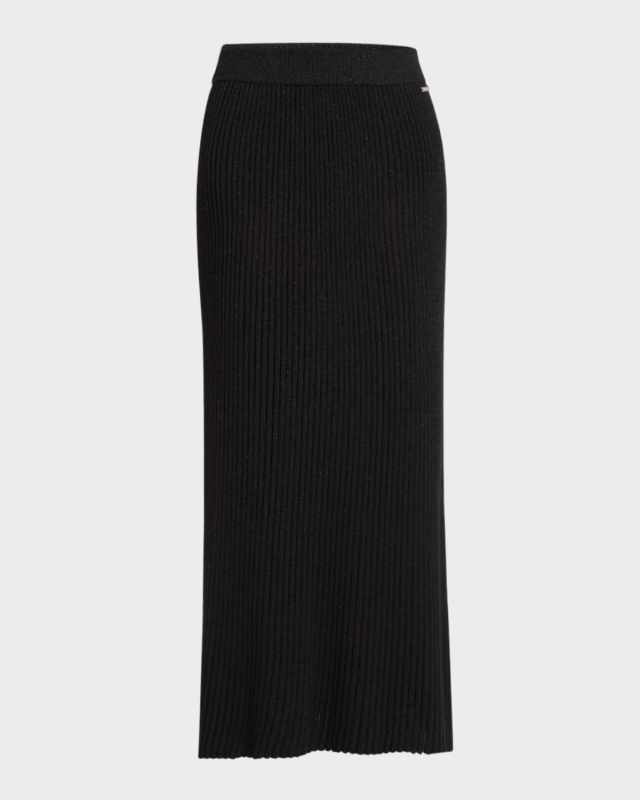 Ribbed Wool Maxi Skirt
