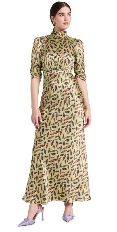 Saloni Adele Dress Linden Sage