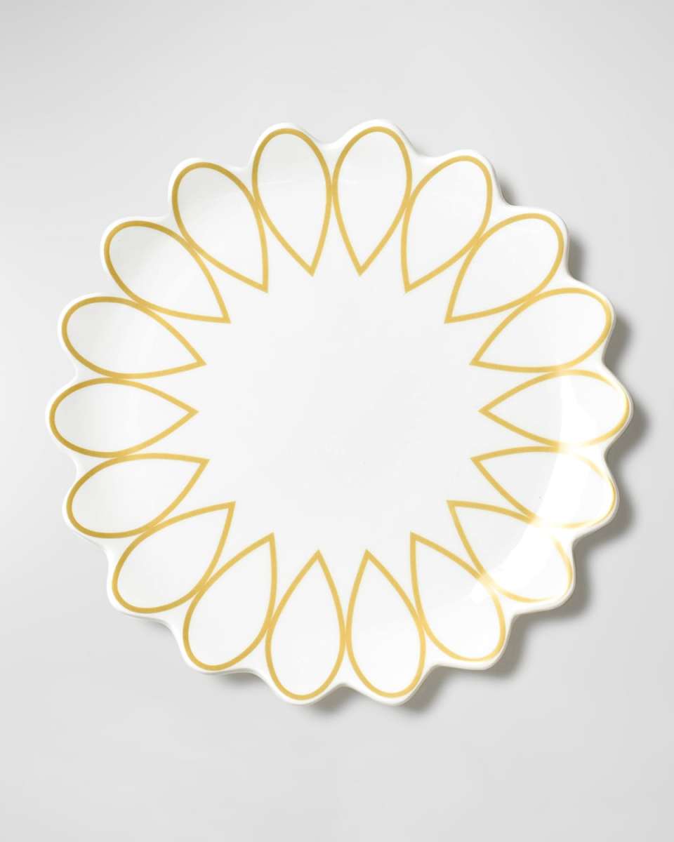 Deco Golden Scallop Salad Plate, Set of 4