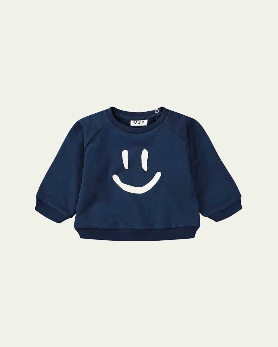 Boy's Disc Happy Face Sweatshirt, Size 3M-2