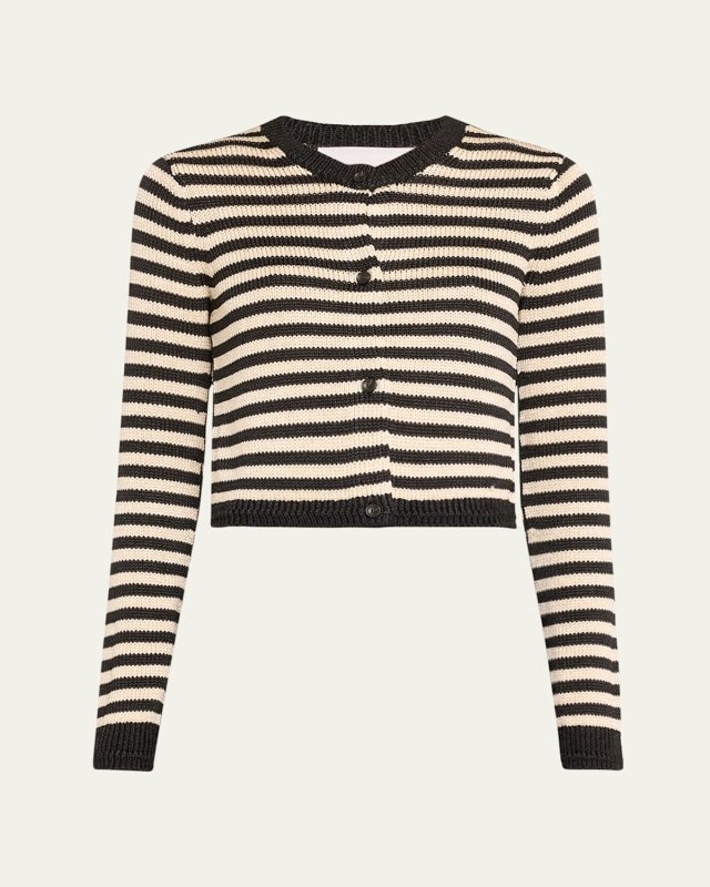 Striped Shrunken Cardigan