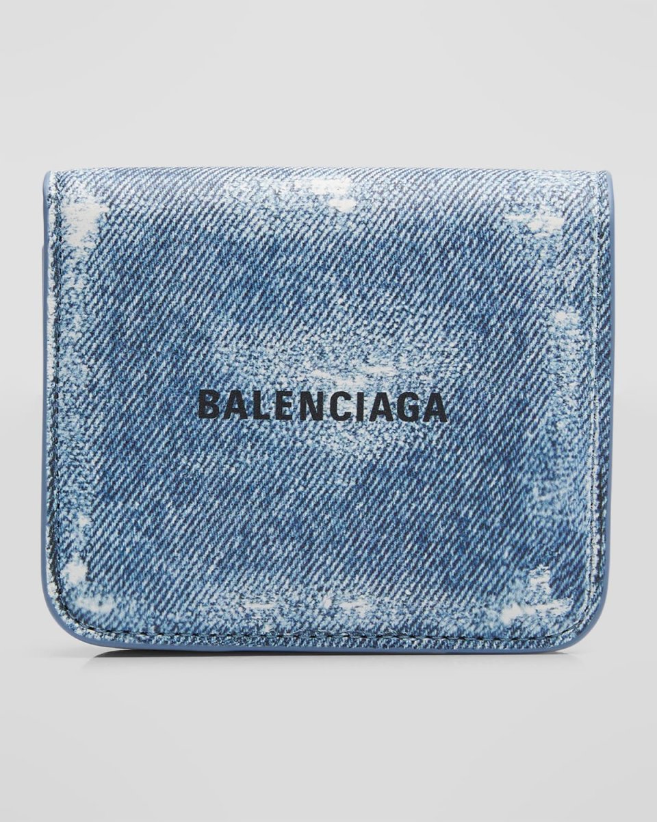 Cash Flap Coin And Card Holder Denim Printed