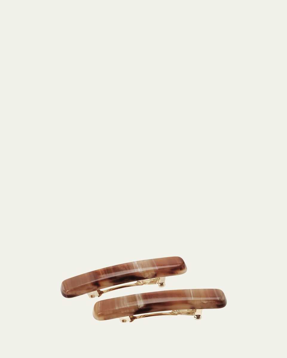 Mini Classic Rectangle Barrettes, Set of 2