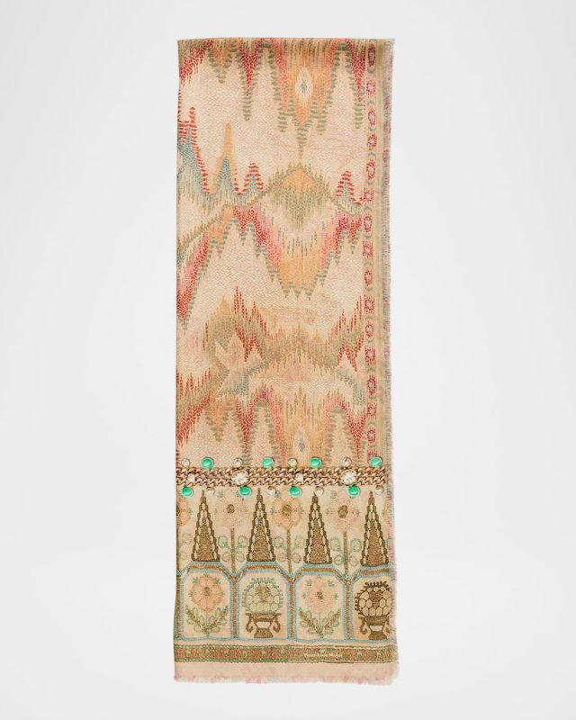 Fancy Multi-Patterned Silk Twill Scarf