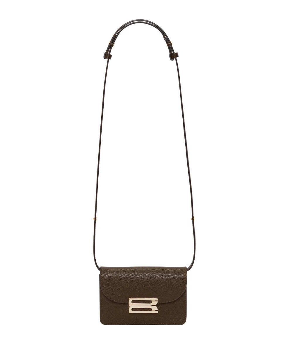 Nano Dorian Bag in Khaki Grained Leather