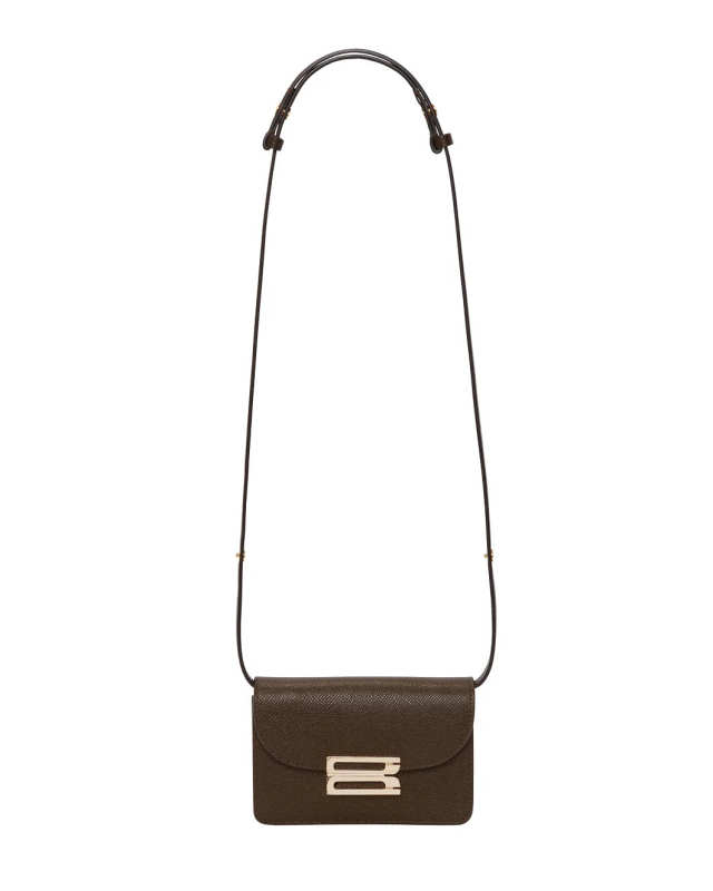 Nano Dorian Bag in Khaki Grained Leather
