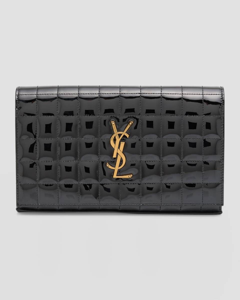 Cassandre YSL Wallet on Chain in Quilted Patent Leather