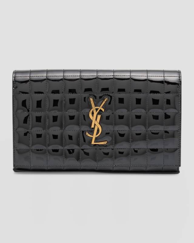Cassandre YSL Wallet on Chain in Quilted Patent Leather