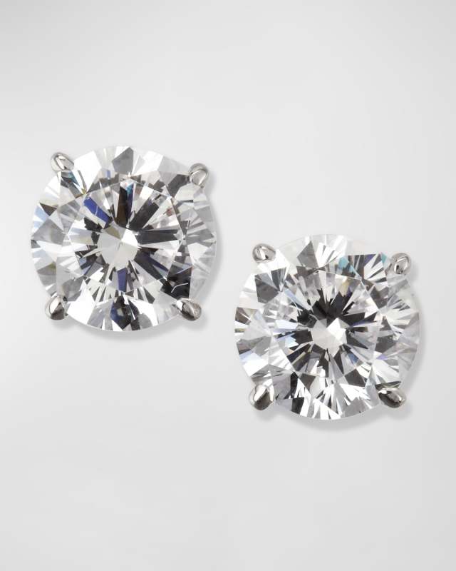 14K White Gold Brilliant-Cut Earrings