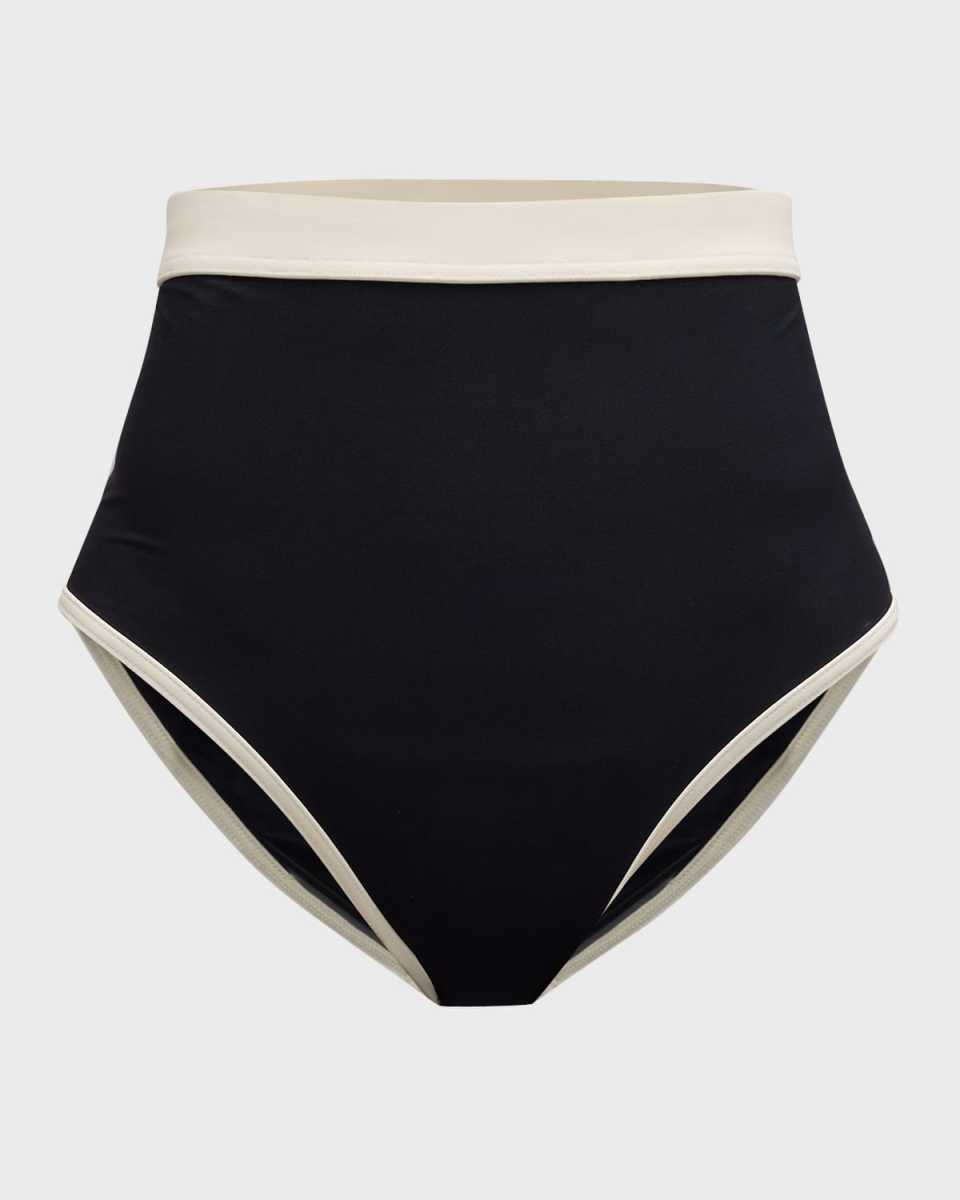 Jayde Contrast-Trim Bikini Bottoms