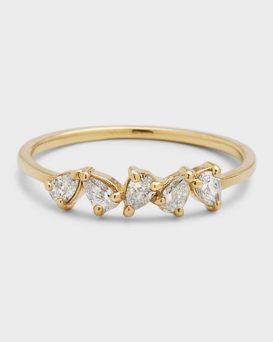 Zig Zag Pear Diamond Ring