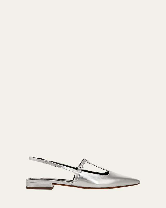 Iliana Metallic T-Strap Ballerina Flats