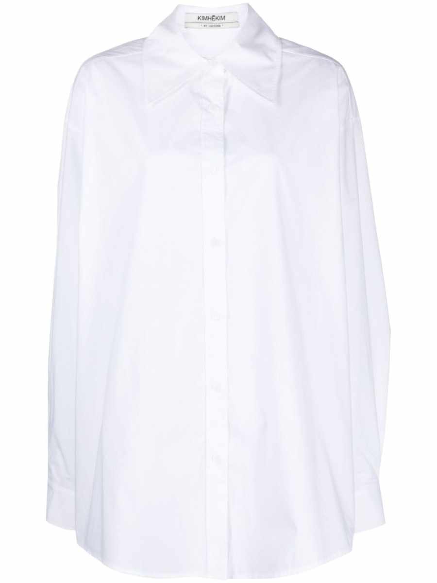 poplin-texture cotton shirt
