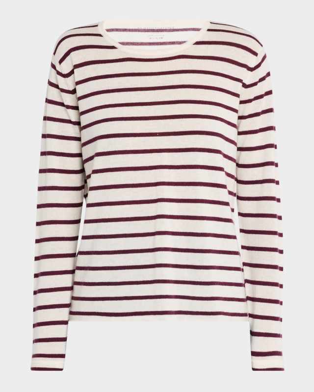 Striped Machine-Washable Cashmere Sweater