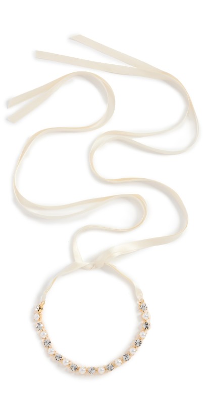 Jennifer Behr Serena Ribbon Tie Necklace Pearl