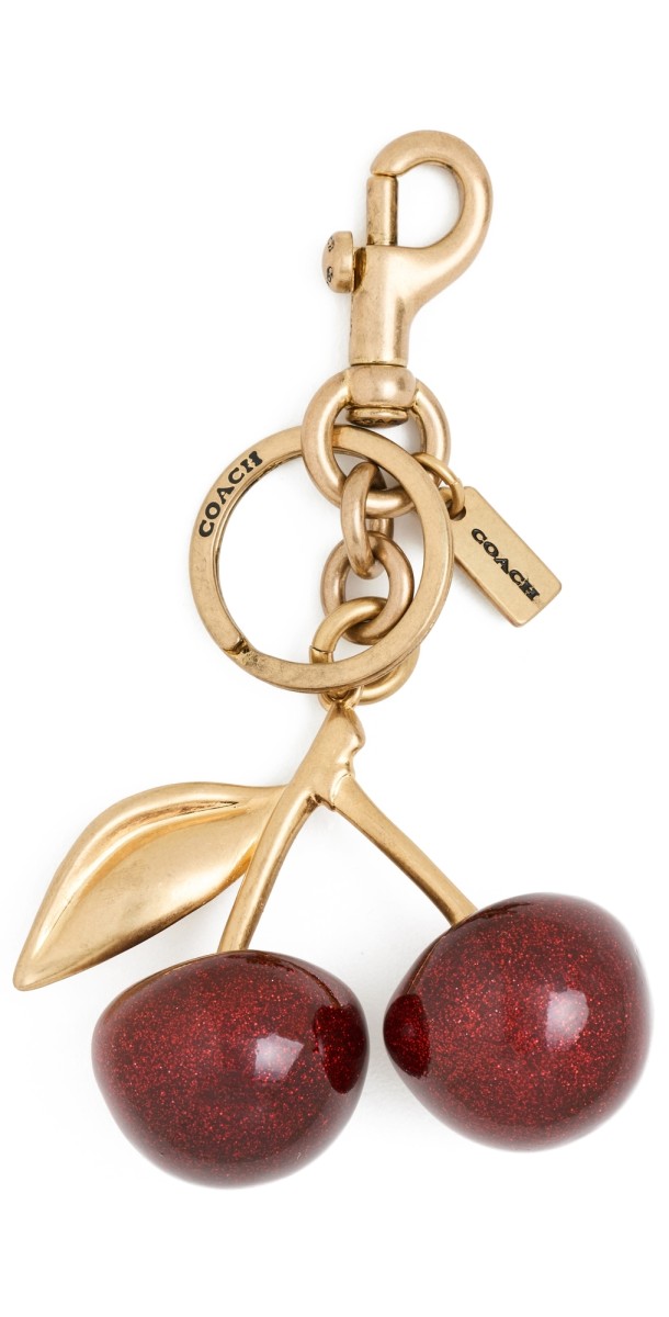Coach Resin Cherry Bag Charm Red Appl