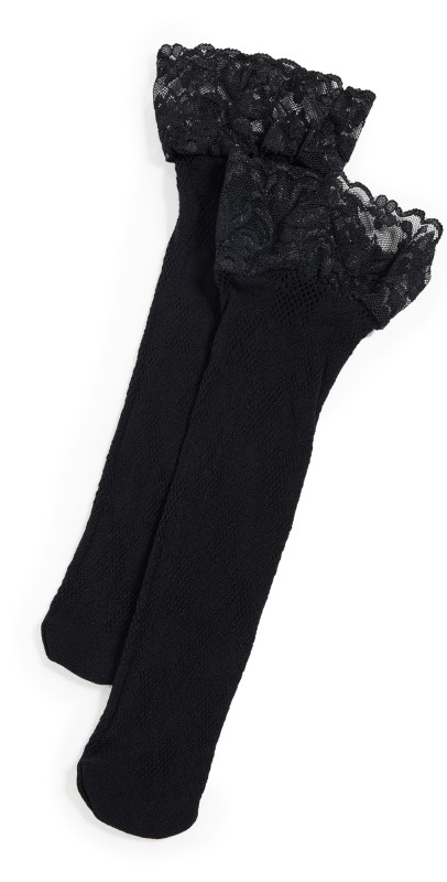 Stems Trellis Fishnet Socks Black