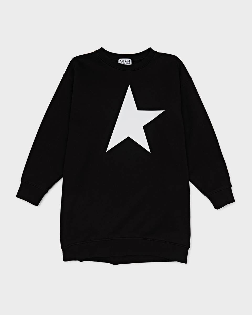 Girl's Star-Print Sweatshirt Dress, Size 4-10