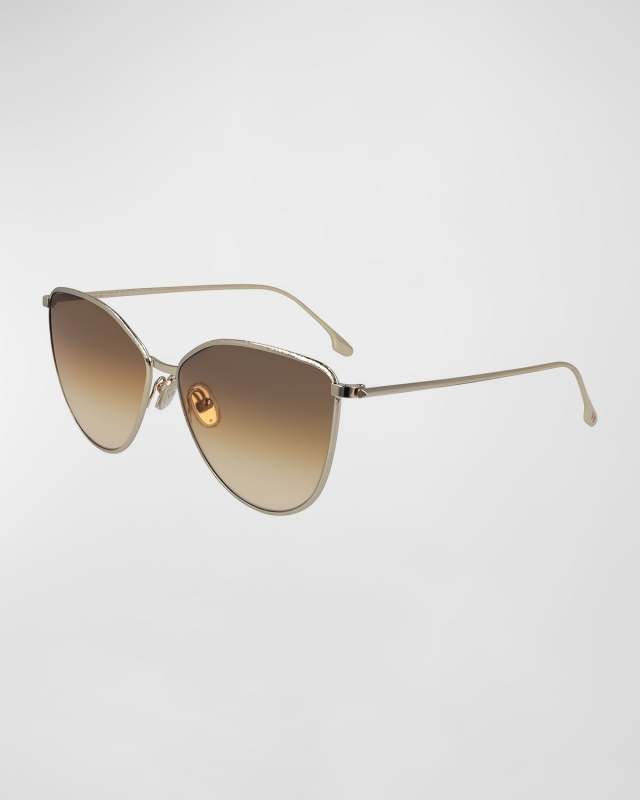 Hammered Metal Cat-Eye Sunglasses