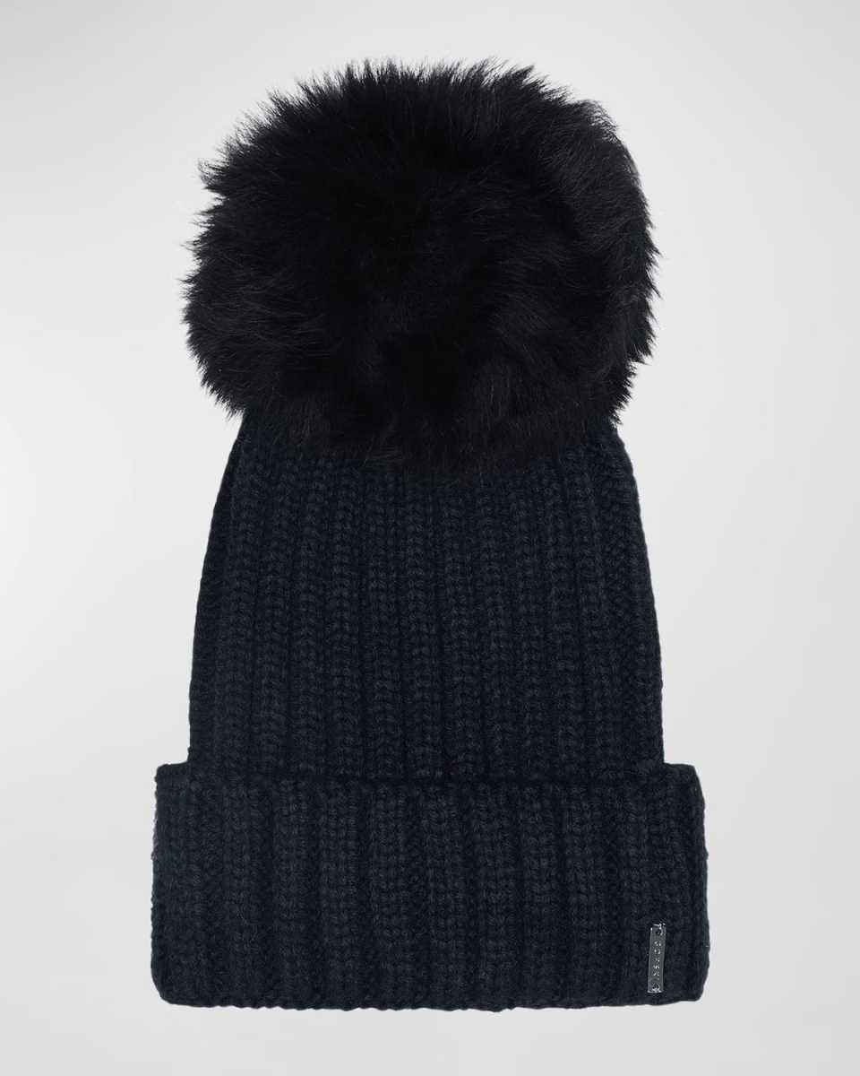 Select Knit Beanie with Lamb Pom