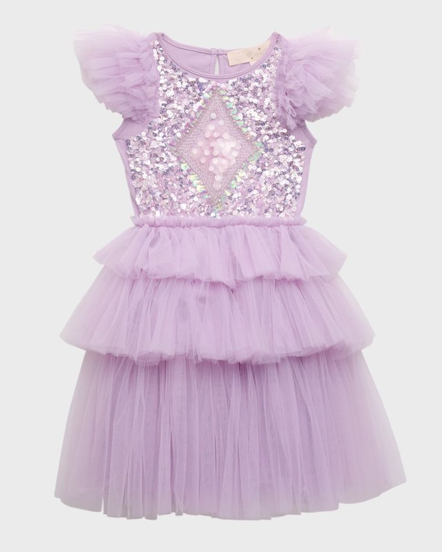 Girl's Mirror Ball Tiered Tutu Dress, Size 2