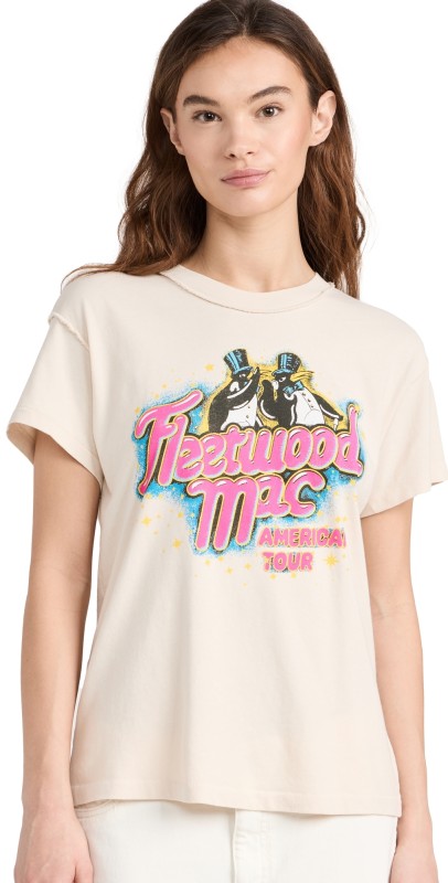 Daydreamer Fleetwood Mac American Tour Reverse Tour Tee Dirty White
