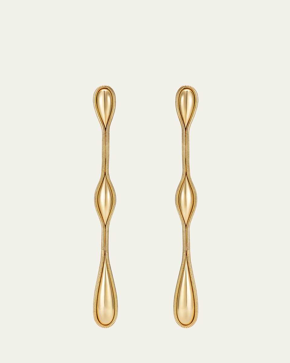 18K Yellow Gold Fluid Gold Earrings