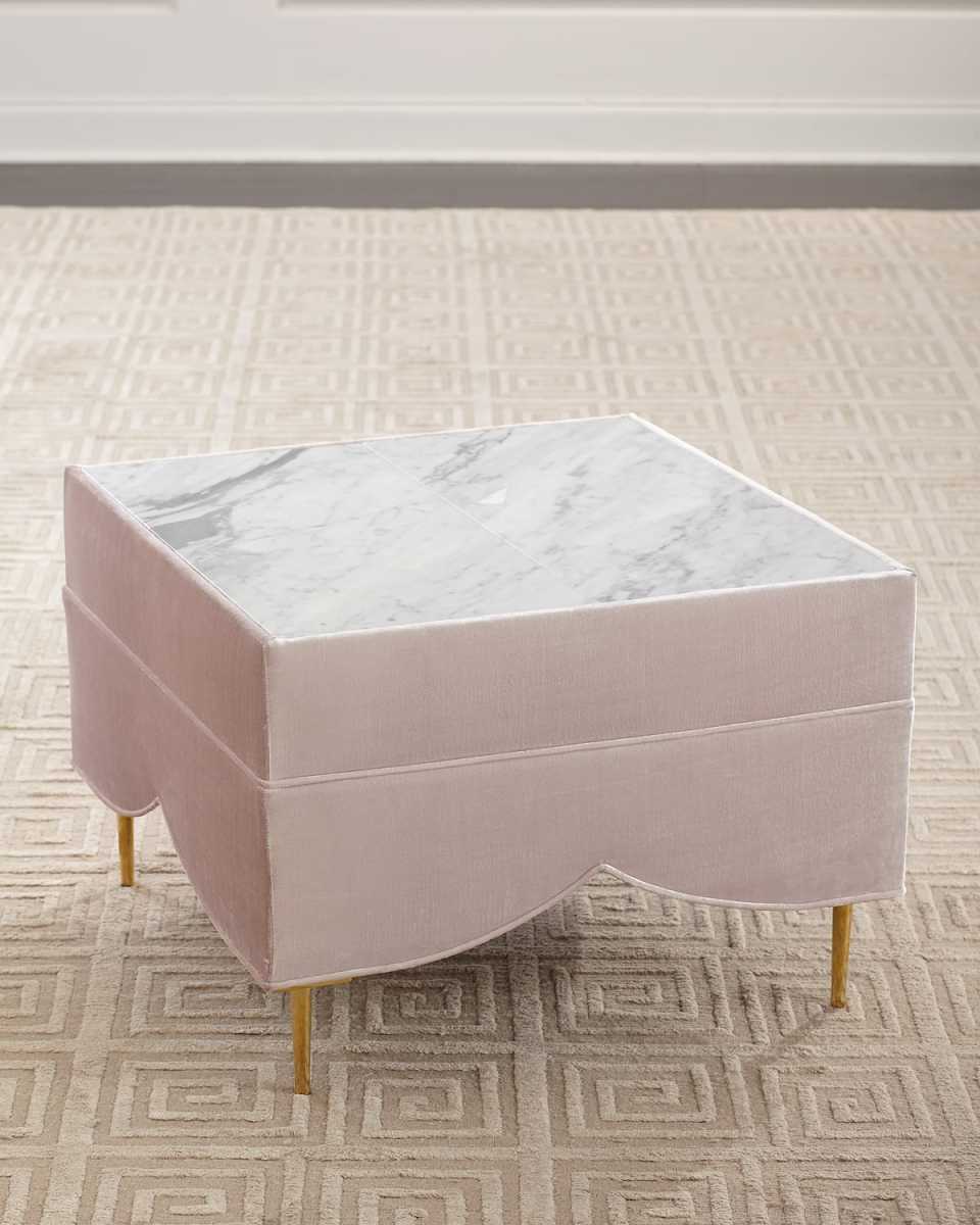 Valentina Marble Cocktail Ottoman