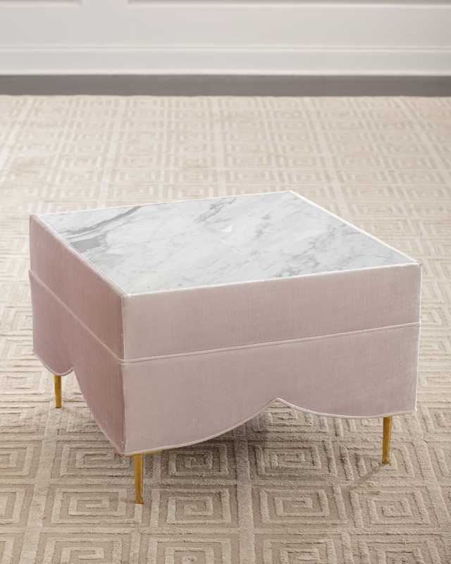 Valentina Marble Cocktail Ottoman
