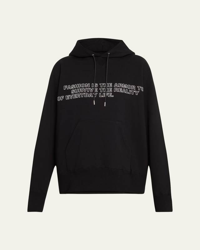 Slogan Embroidered Oversized Hoodie