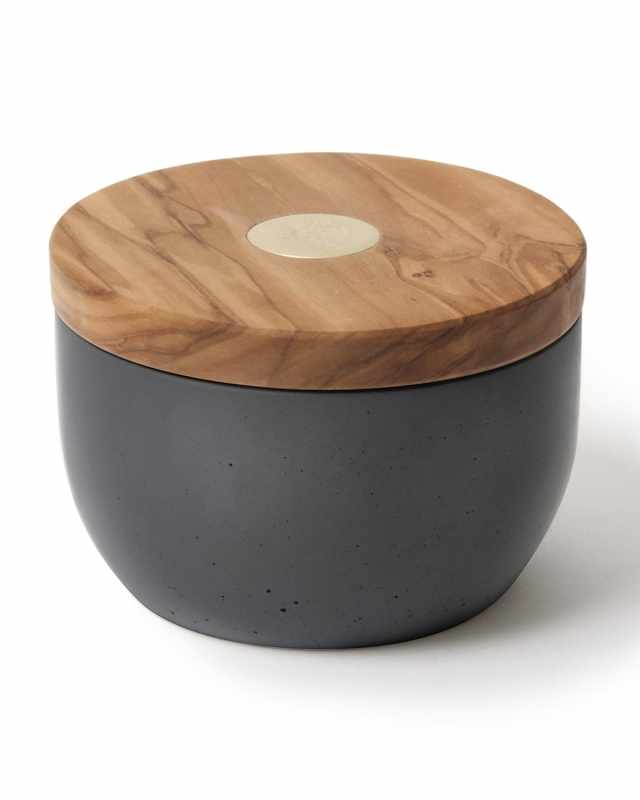 Round Olive Wood Salt Keeper
